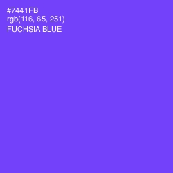 #7441FB - Fuchsia Blue Color Image