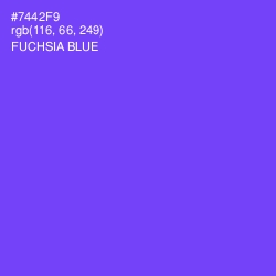 #7442F9 - Fuchsia Blue Color Image