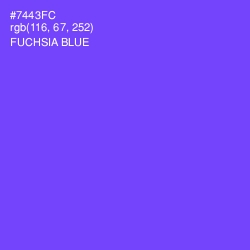 #7443FC - Fuchsia Blue Color Image