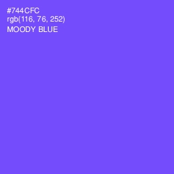 #744CFC - Moody Blue Color Image