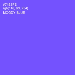 #7453FE - Moody Blue Color Image