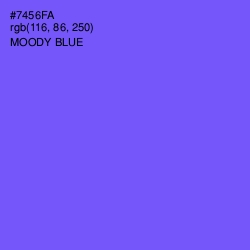 #7456FA - Moody Blue Color Image