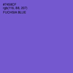 #7458CF - Fuchsia Blue Color Image