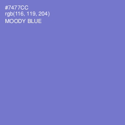 #7477CC - Moody Blue Color Image