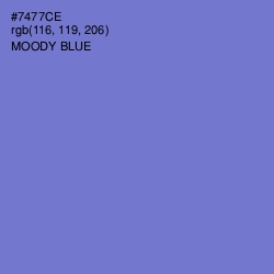#7477CE - Moody Blue Color Image