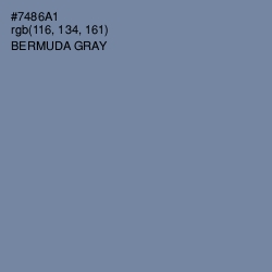 #7486A1 - Bermuda Gray Color Image