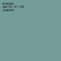 #749D99 - Juniper Color Image