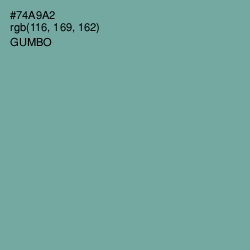 #74A9A2 - Gumbo Color Image