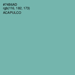 #74B6AD - Acapulco Color Image