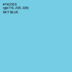 #74CDE5 - Sky Blue Color Image