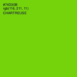 #74D30B - Chartreuse Color Image