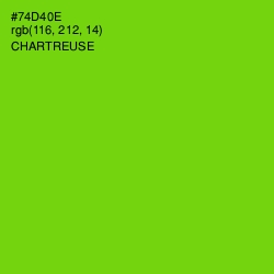 #74D40E - Chartreuse Color Image