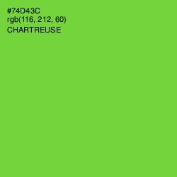 #74D43C - Chartreuse Color Image