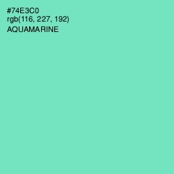 #74E3C0 - Aquamarine Color Image