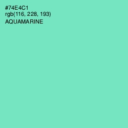 #74E4C1 - Aquamarine Color Image