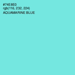 #74E8E0 - Aquamarine Blue Color Image