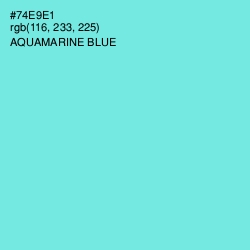 #74E9E1 - Aquamarine Blue Color Image