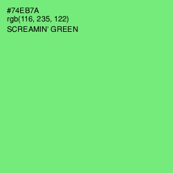 #74EB7A - Screamin' Green Color Image