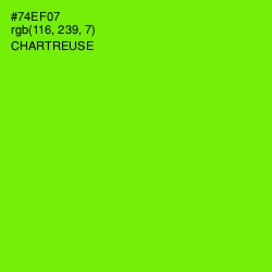 #74EF07 - Chartreuse Color Image