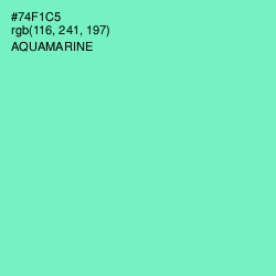 #74F1C5 - Aquamarine Color Image