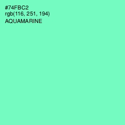 #74FBC2 - Aquamarine Color Image