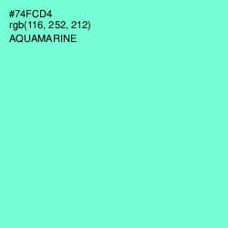 #74FCD4 - Aquamarine Color Image