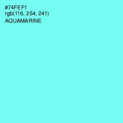 #74FEF1 - Aquamarine Color Image