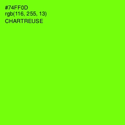 #74FF0D - Chartreuse Color Image