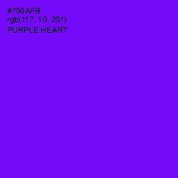 #750AFB - Purple Heart Color Image