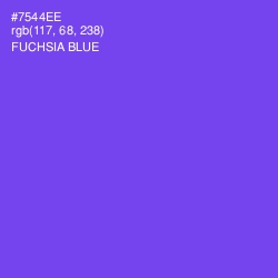 #7544EE - Fuchsia Blue Color Image