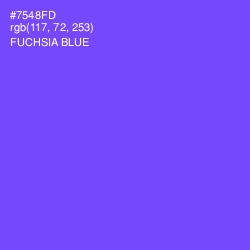 #7548FD - Fuchsia Blue Color Image