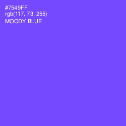 #7549FF - Moody Blue Color Image