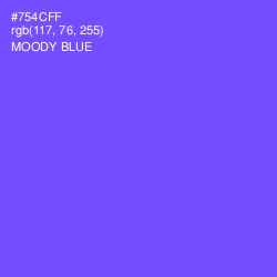 #754CFF - Moody Blue Color Image