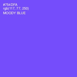 #754DFA - Moody Blue Color Image