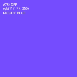 #754DFF - Moody Blue Color Image