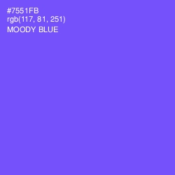 #7551FB - Moody Blue Color Image