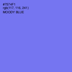 #7574F1 - Moody Blue Color Image