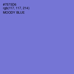 #7575D6 - Moody Blue Color Image