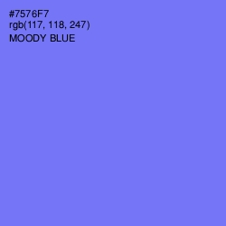 #7576F7 - Moody Blue Color Image