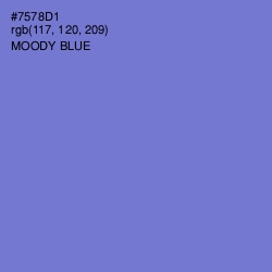 #7578D1 - Moody Blue Color Image