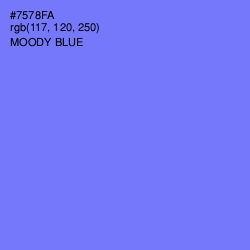 #7578FA - Moody Blue Color Image