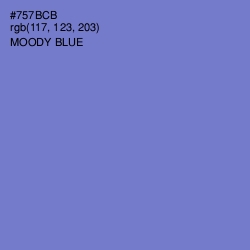 #757BCB - Moody Blue Color Image