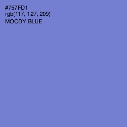 #757FD1 - Moody Blue Color Image