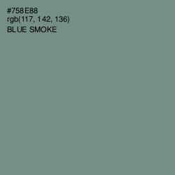 #758E88 - Blue Smoke Color Image