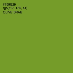 #759B29 - Olive Drab Color Image
