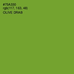 #75A330 - Olive Drab Color Image