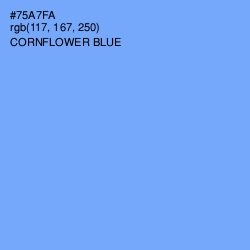 #75A7FA - Cornflower Blue Color Image