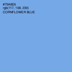 #75A8E6 - Cornflower Blue Color Image