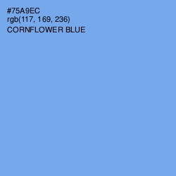 #75A9EC - Cornflower Blue Color Image