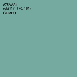 #75AAA1 - Gumbo Color Image